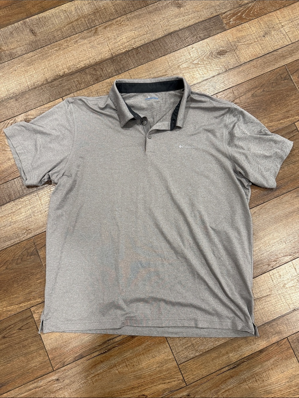 Columbia Men's Heather Gray Polo with Dark Trim